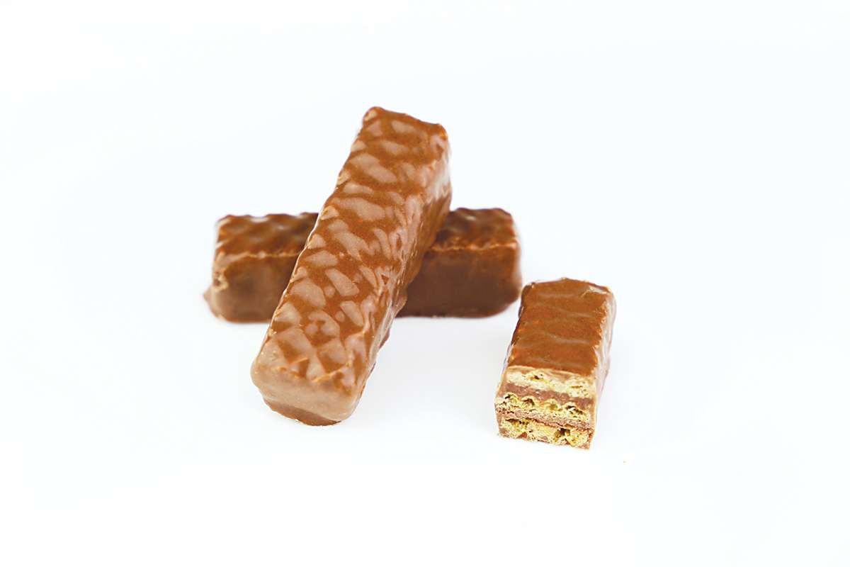 Waffelstäbe mit Rumgeschmack in Vollmilchschokolade